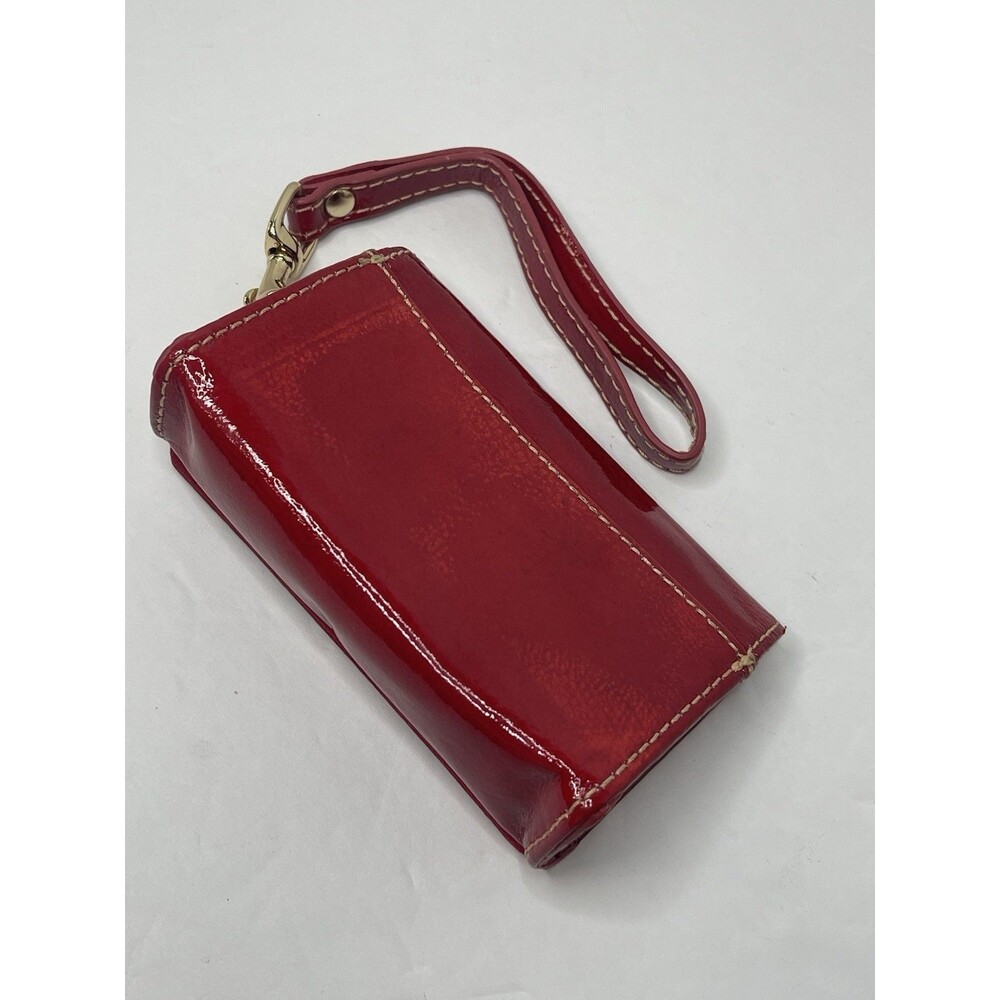 dooney and bourke red patent leather lipstick case Magnetic Snap Wristlet 5x3" - Picture 5 of 7